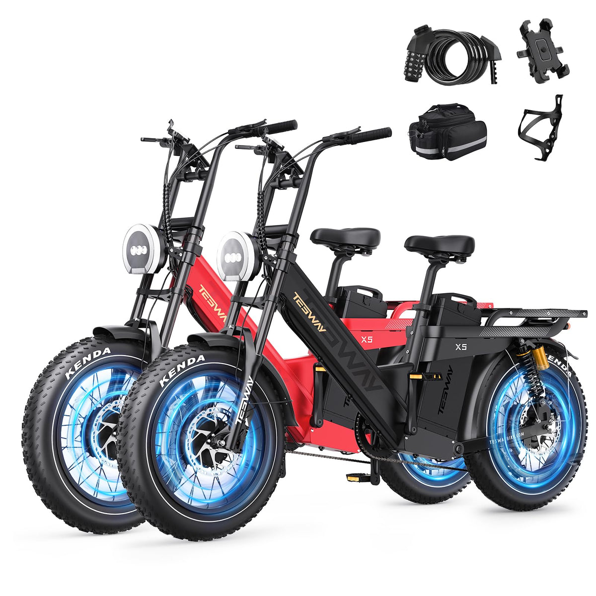 TESWAY X5 Pro Electric Bike Canada – Dual Motor 60Ah Long Range E-Bike image 5