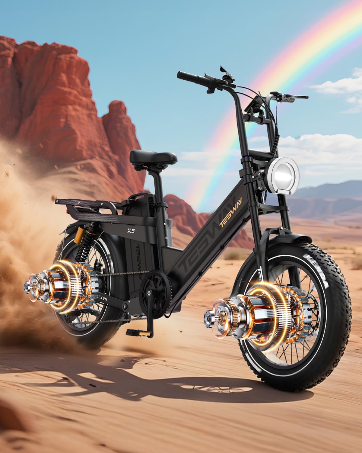 TESWAY X5 Pro Electric Bike Canada – Dual Motor 60Ah Long Range E-Bike image 31
