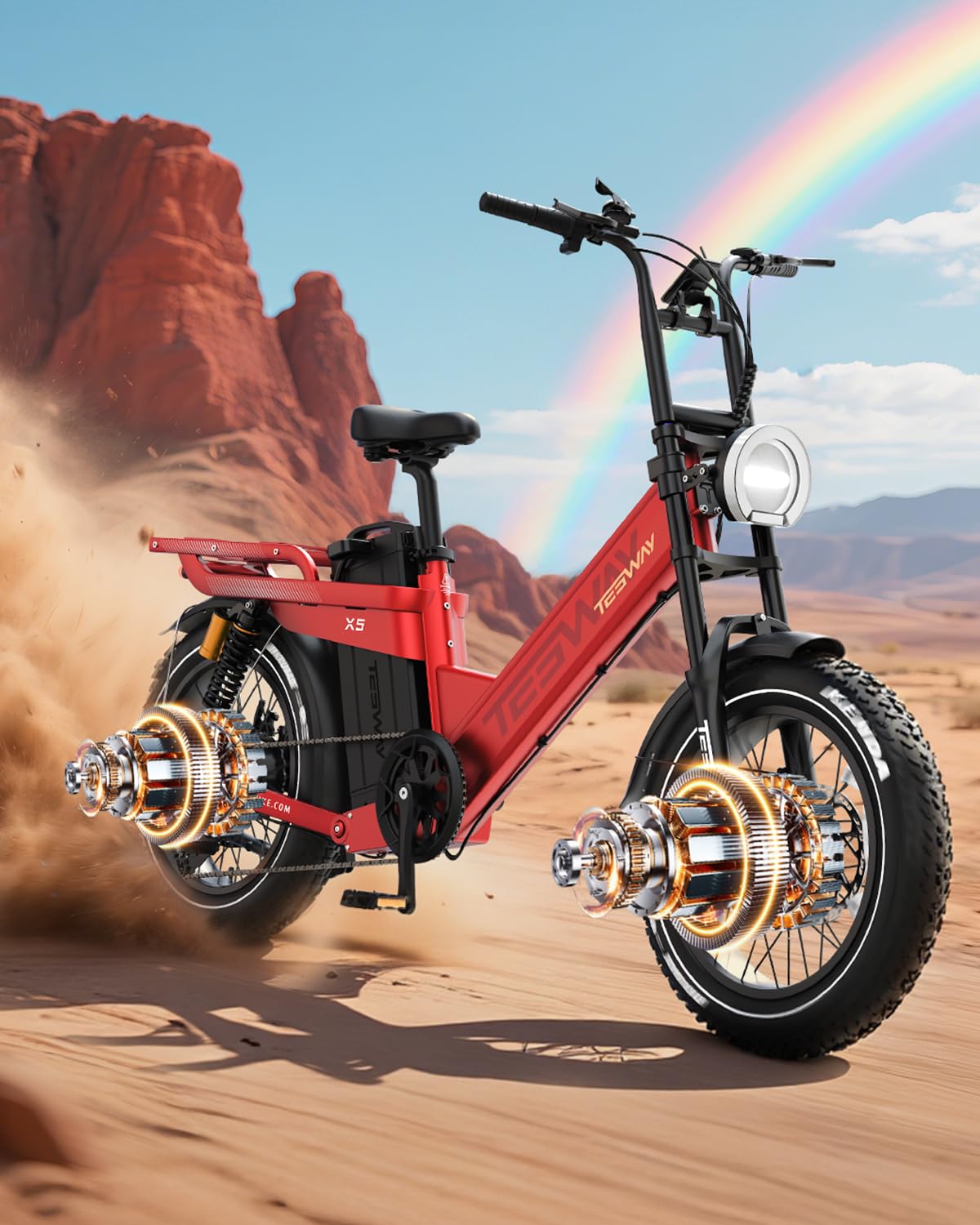 TESWAY X5 Pro Electric Bike Canada – Dual Motor 60Ah Long Range E-Bike image 33