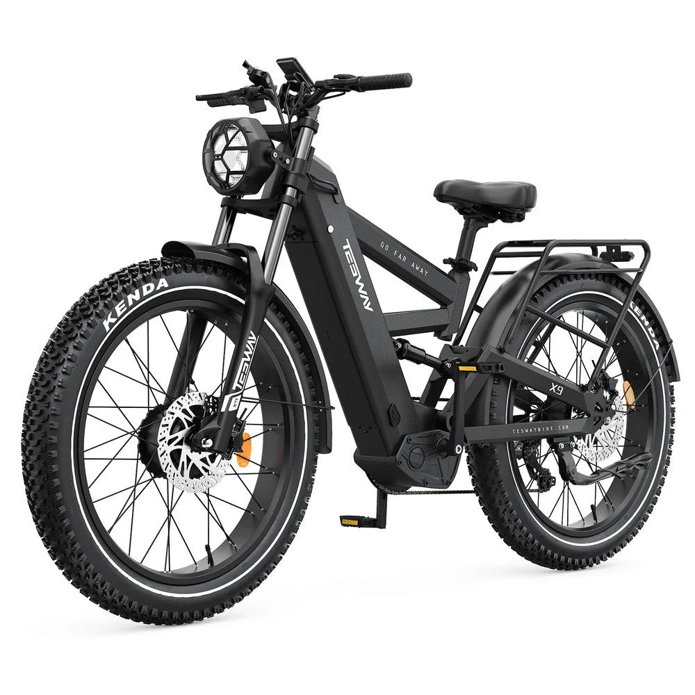 TESWAY X9 Ultra AWD e-bike riding scene