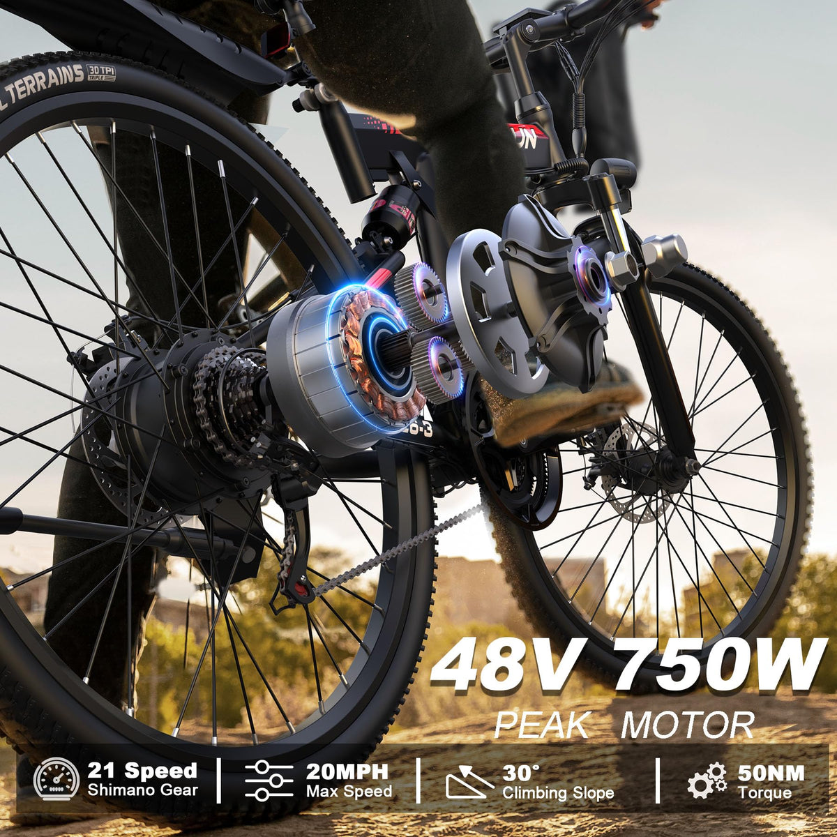 VARUN 500W drivetrain and chain area close-up