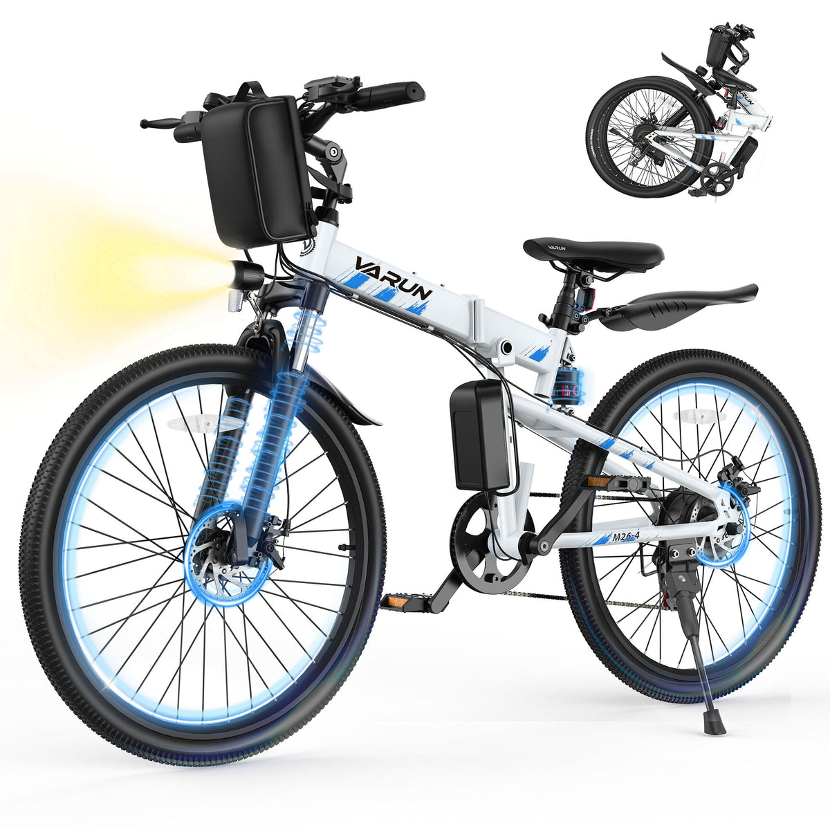 VARUN 500W folding frame shown compactly