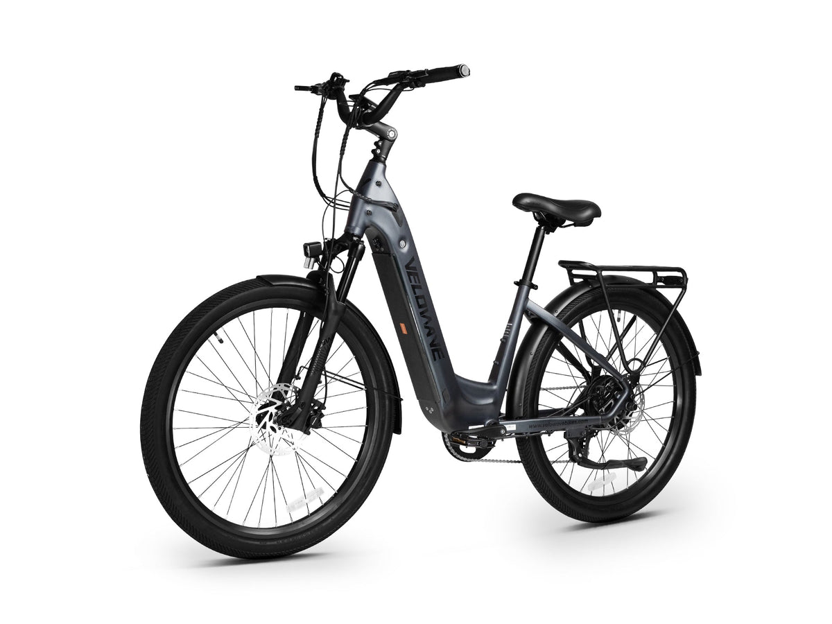 Velowave Breeze T step-through electric bike Canada rear carrier angle