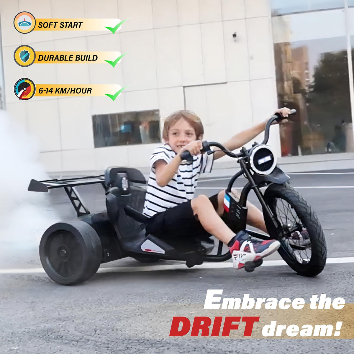 Voltz Toys drift trike rear angle