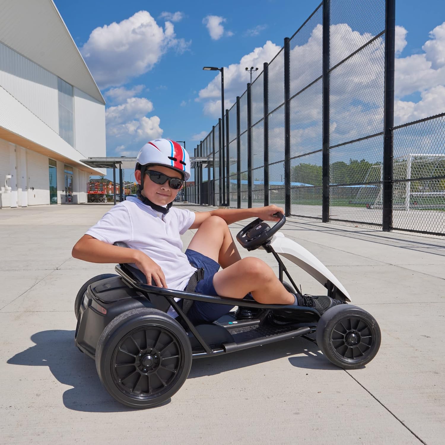 Voltz Toys 24V electric drift go-kart Canada front view red