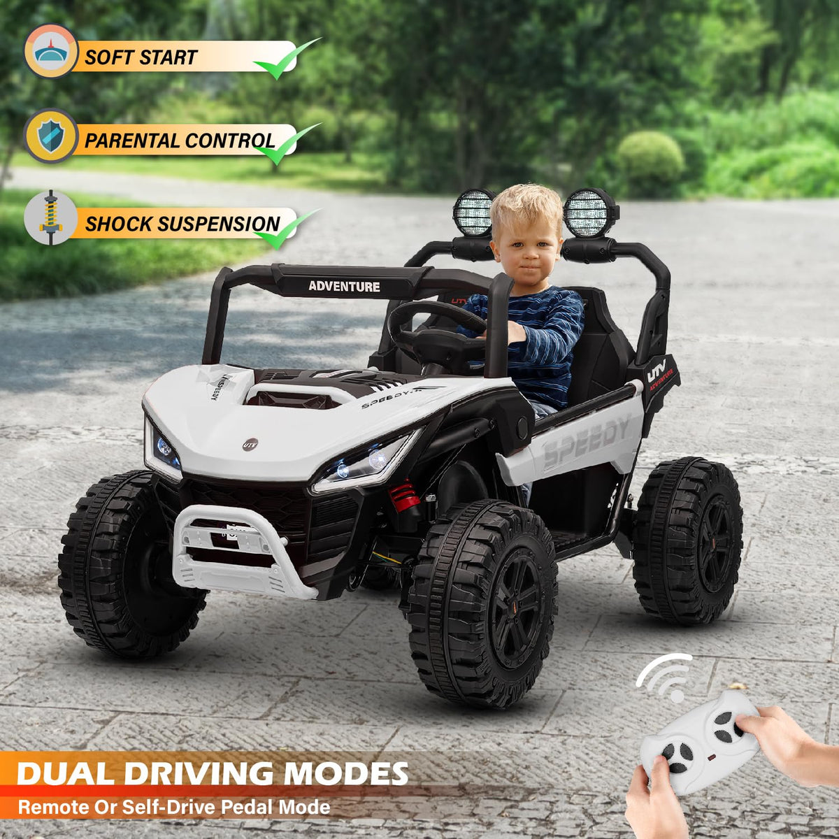 Voltz 24V kids UTV front close-up