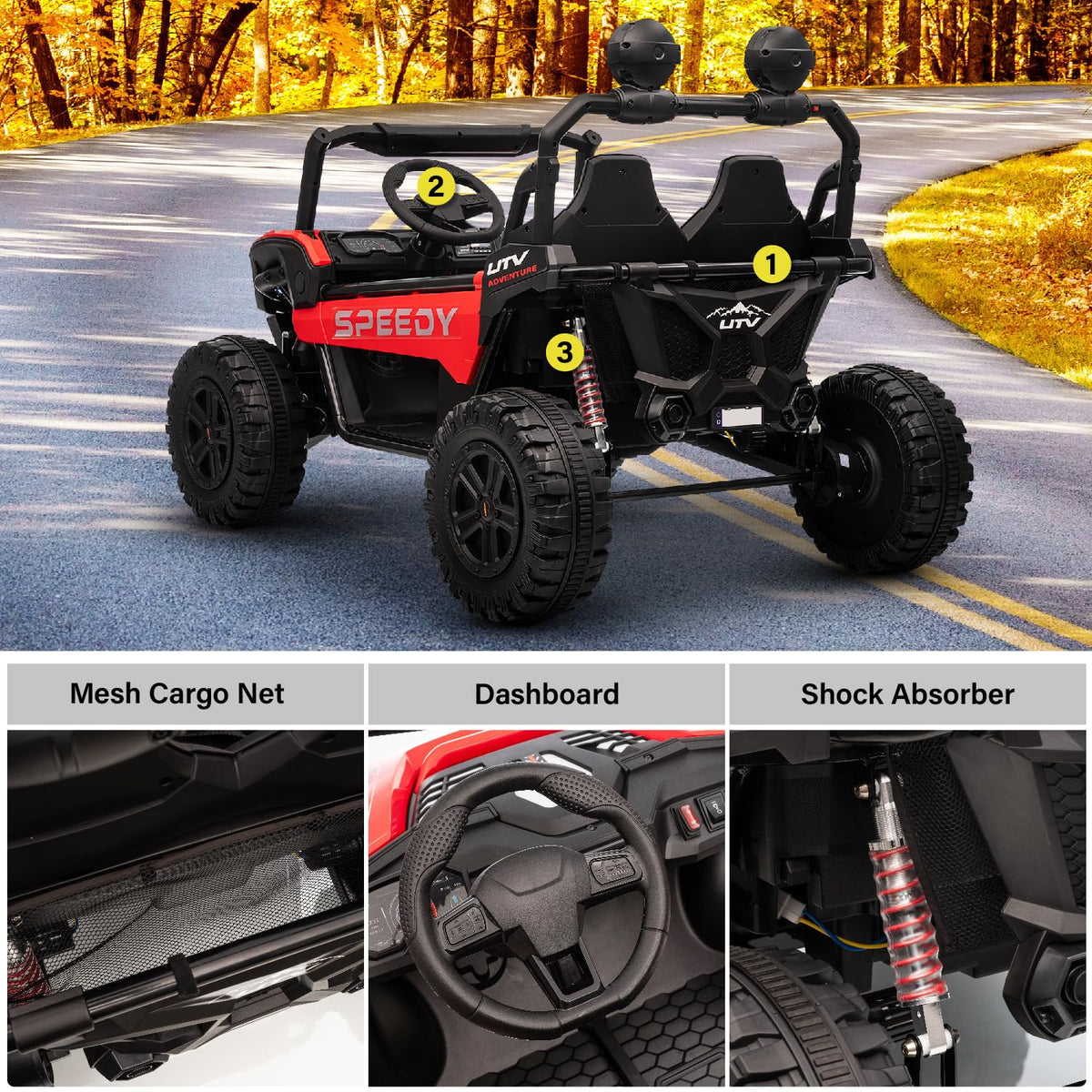 Voltz 24V kids UTV outdoor shot