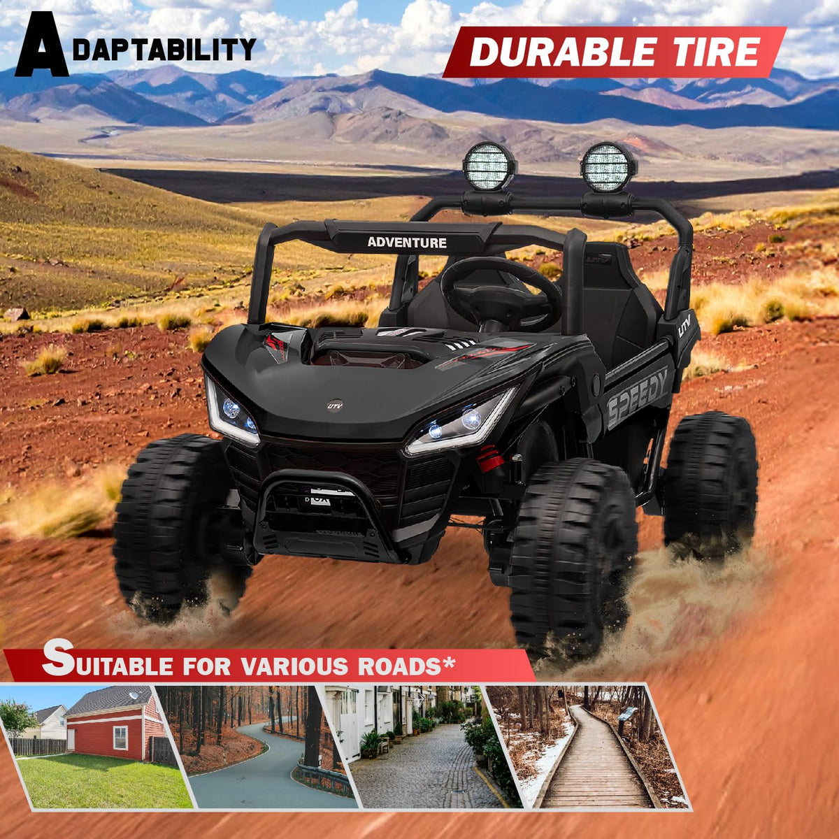 Voltz 24V kids UTV roll cage detail