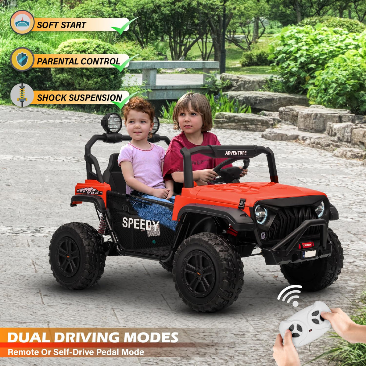 Voltz 24V kids UTV seat detail