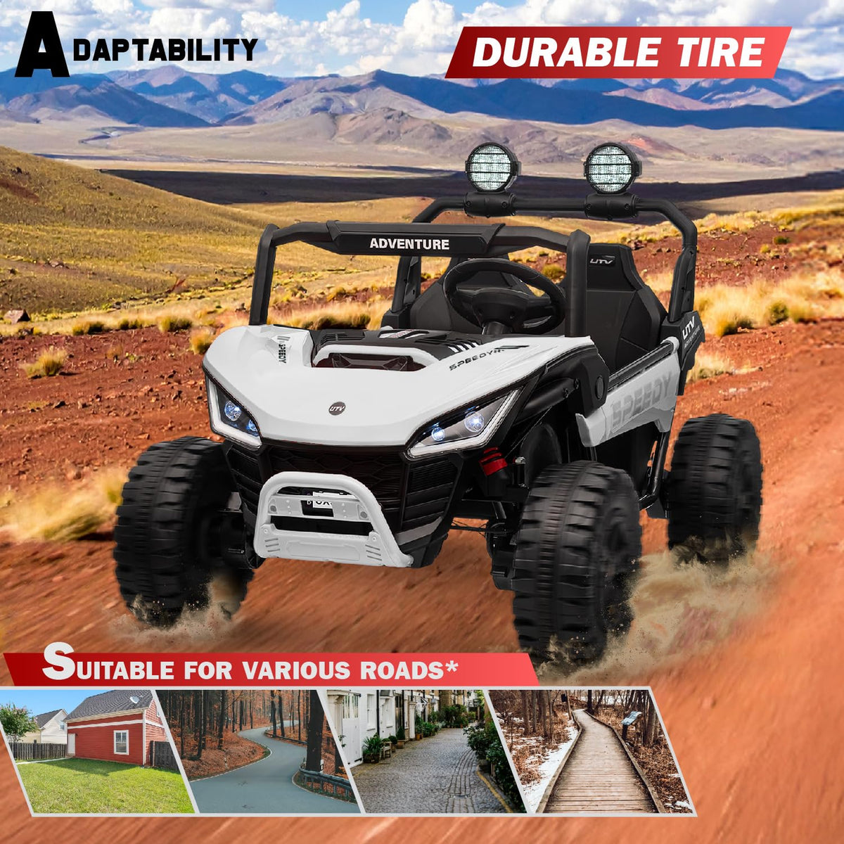 Voltz 24V kids UTV side stance
