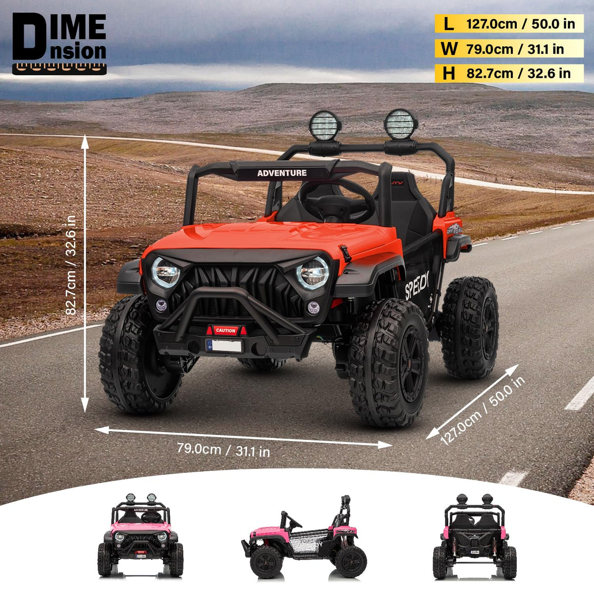 Voltz 24V kids UTV wheel detail