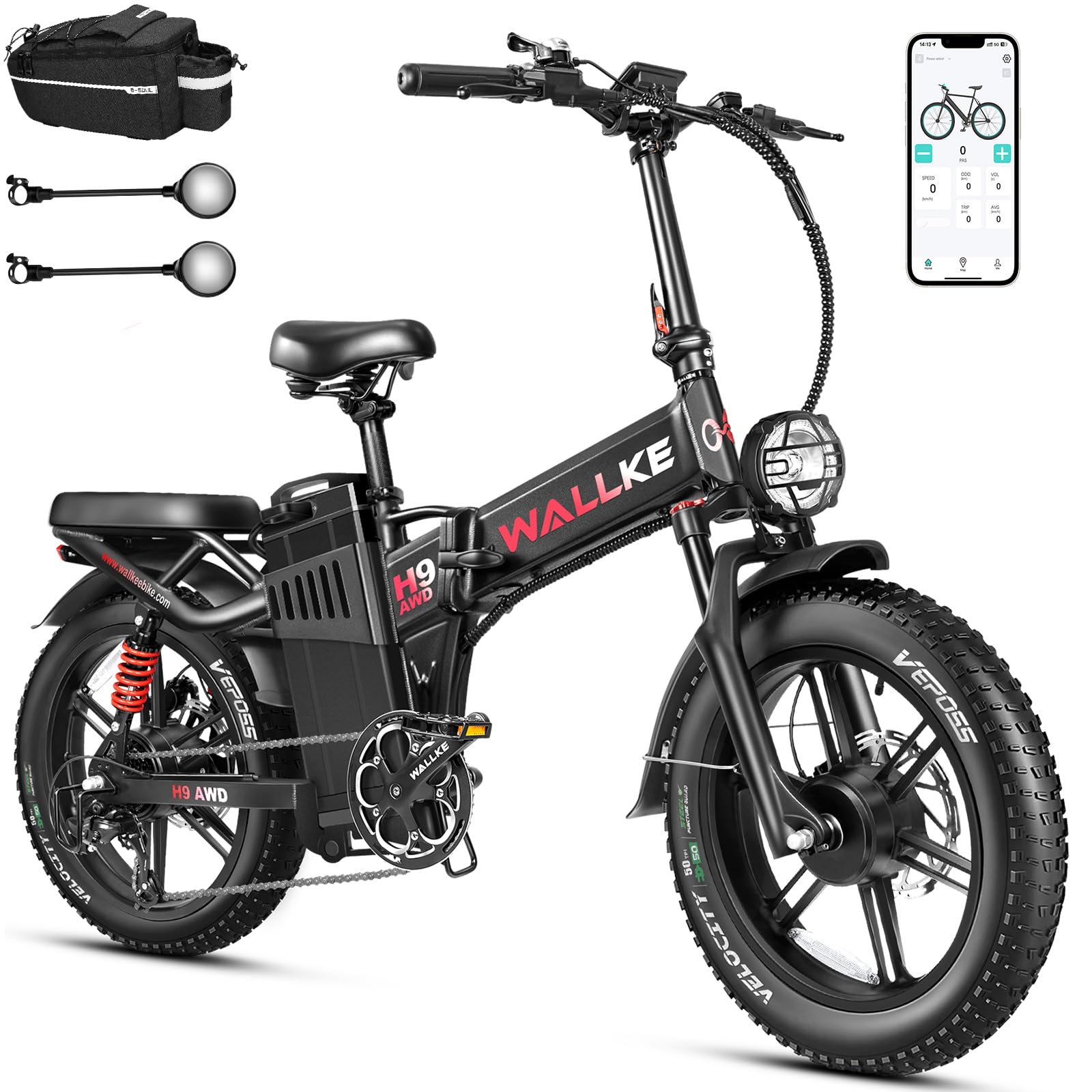 Wallke foldable e-bike hinge close-up