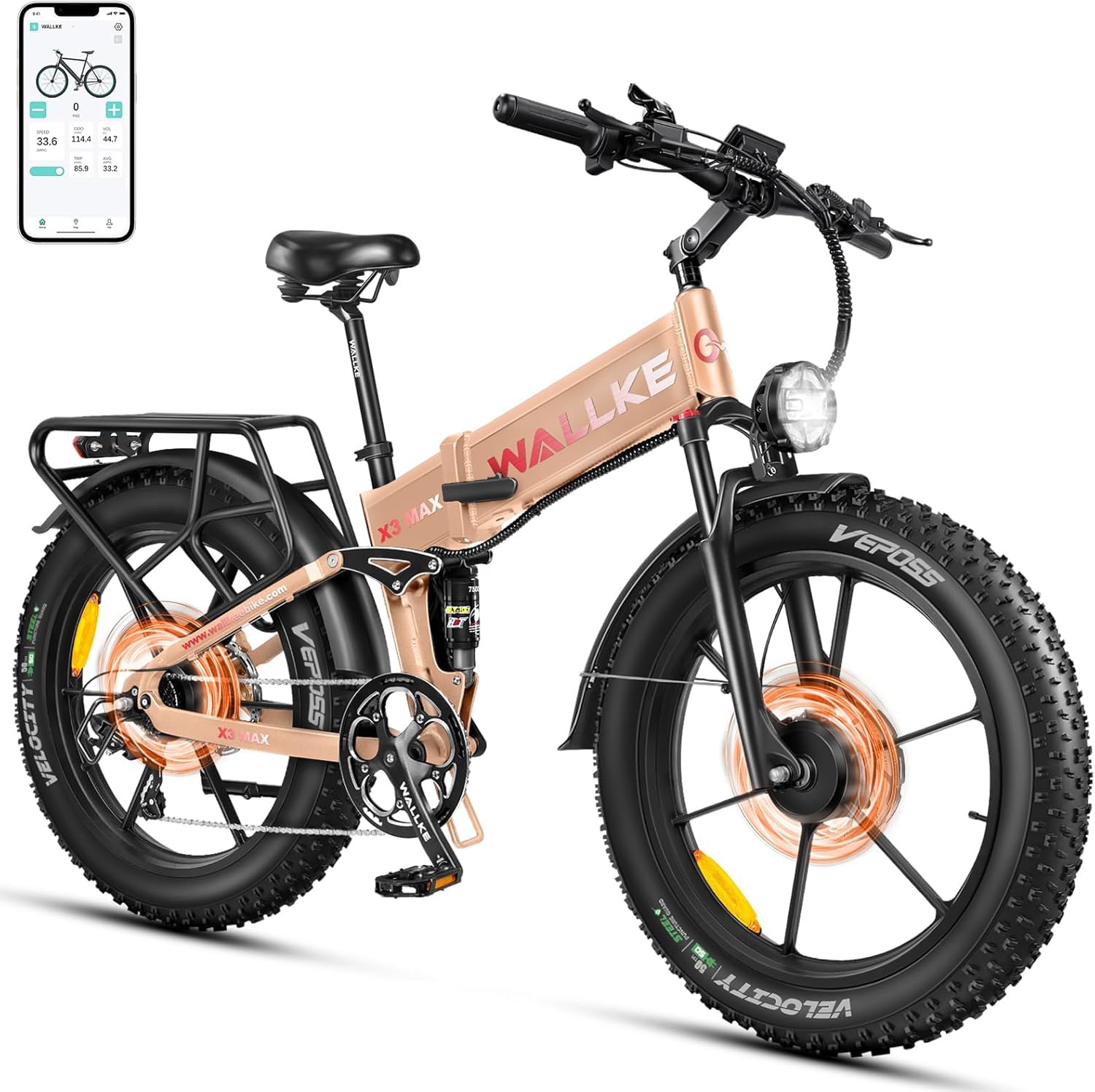 Wallke X3 Max dual motor folding electric bike Canada side view