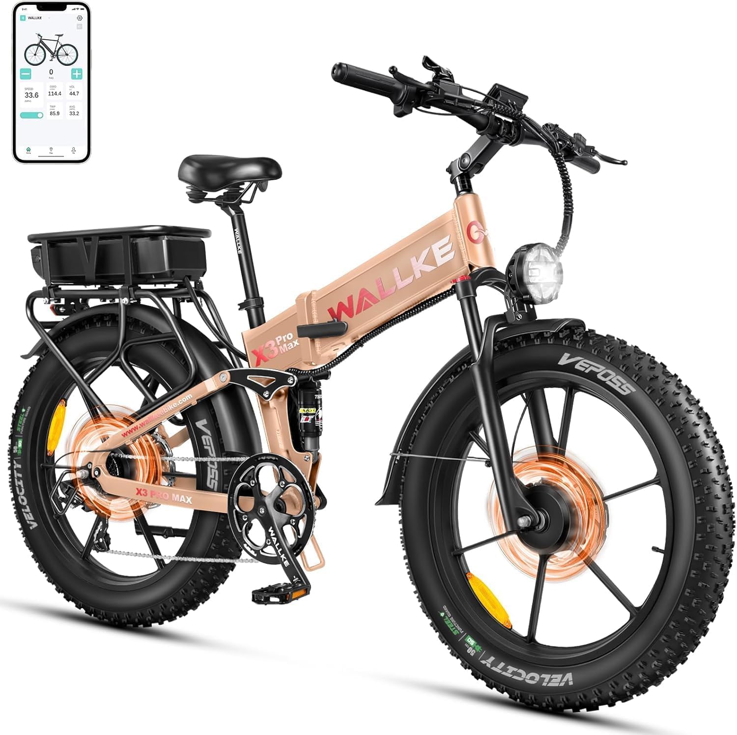 Wallke X3 Max dual motor folding electric bike Canada side view