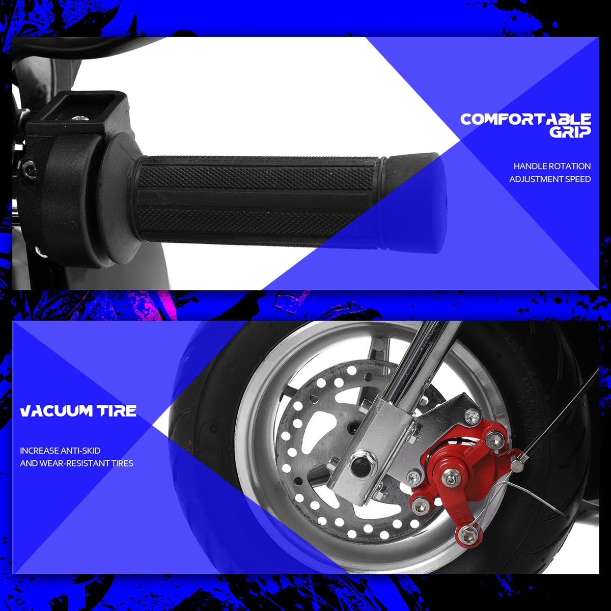Washranp 49cc mini dirt bike exhaust side detail