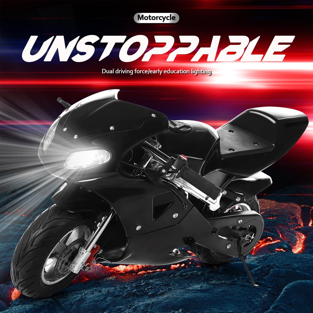 Washranp 49cc mini dirt bike rear angle