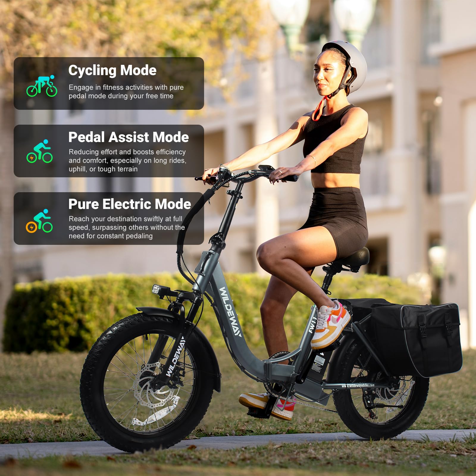 Wildeway FW11 Step-Thru Folding Fat Tire E-Bike Canada image 14