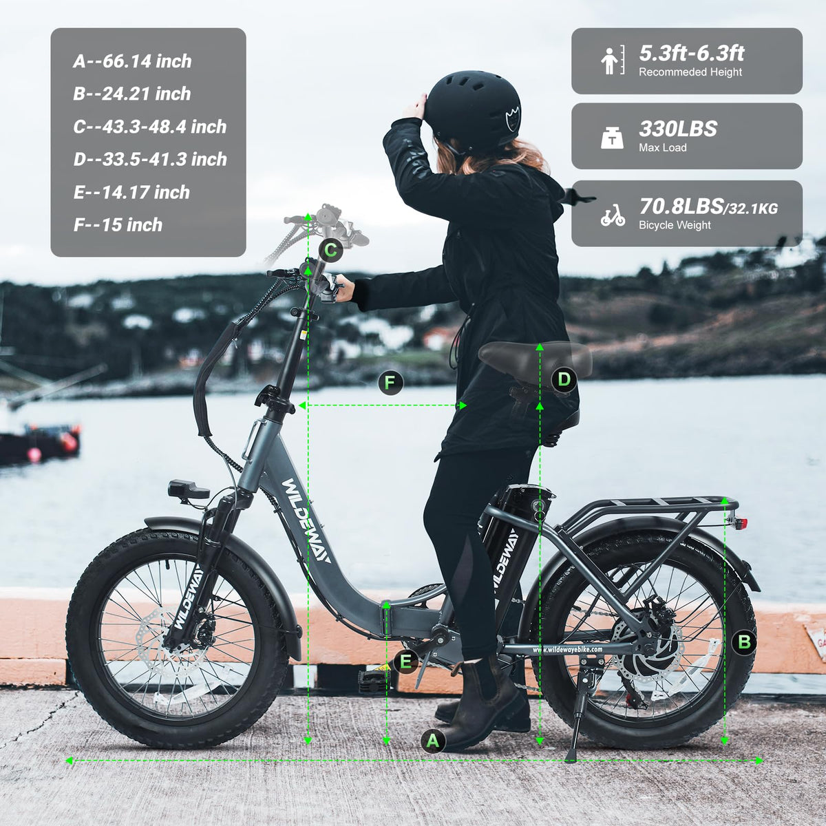 Wildeway FW11 Step-Thru Folding Fat Tire E-Bike Canada image 18
