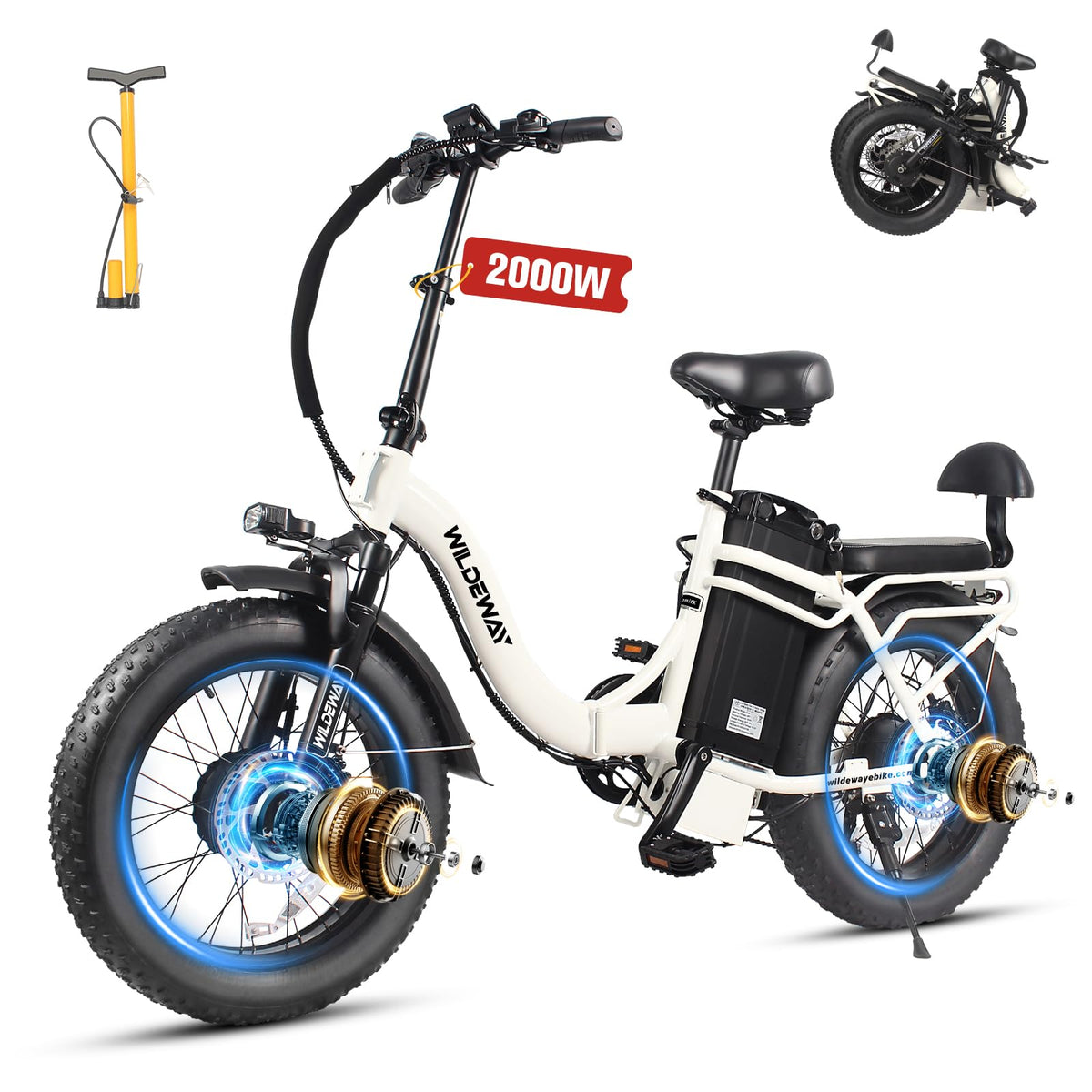 WildWay 2000W fat tire e-bike motor detail