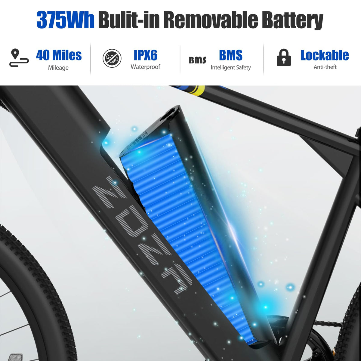 ZDZA 1000W e-bike wheel and tire detail
