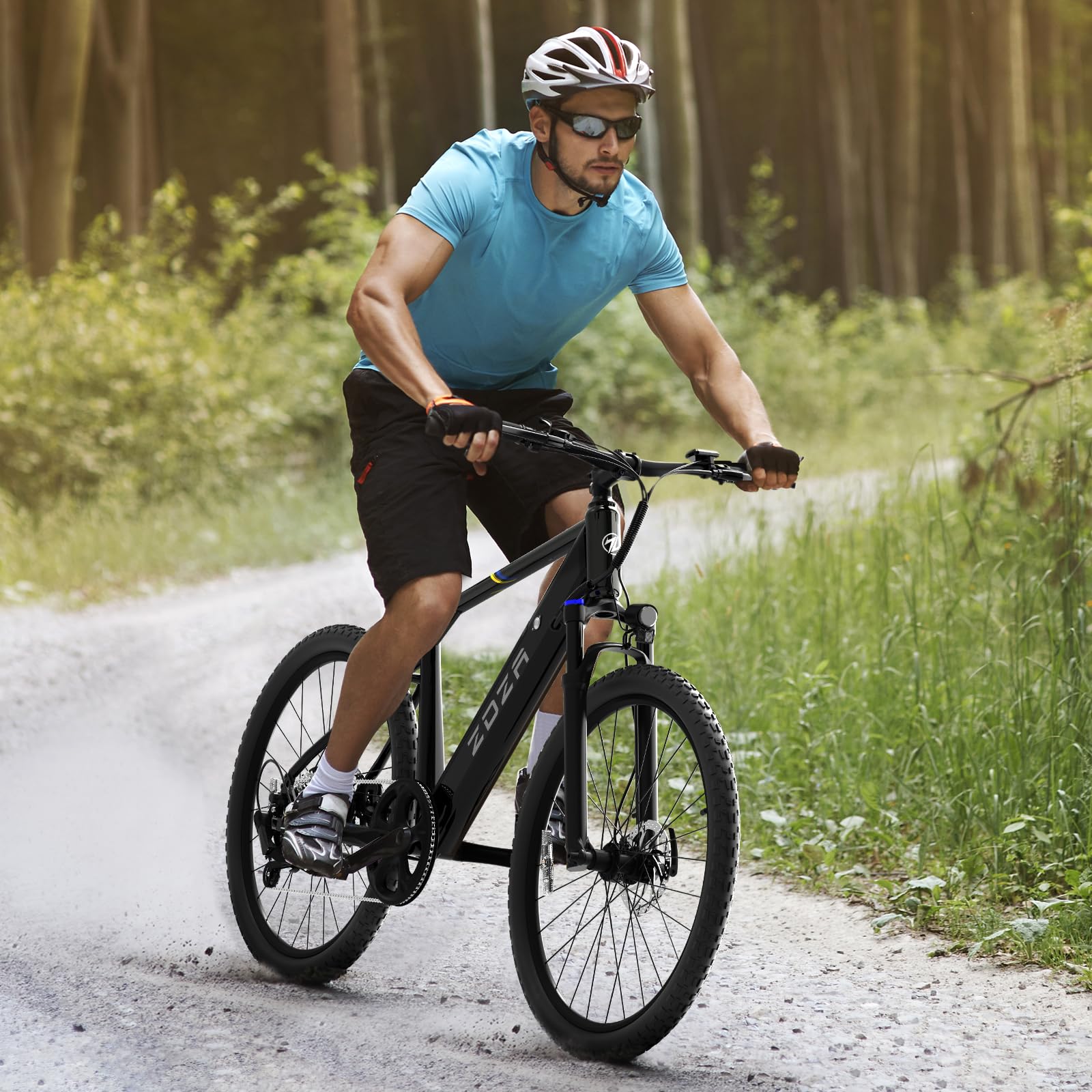 ZDZA 1000W mountain e-bike front three-quarter view