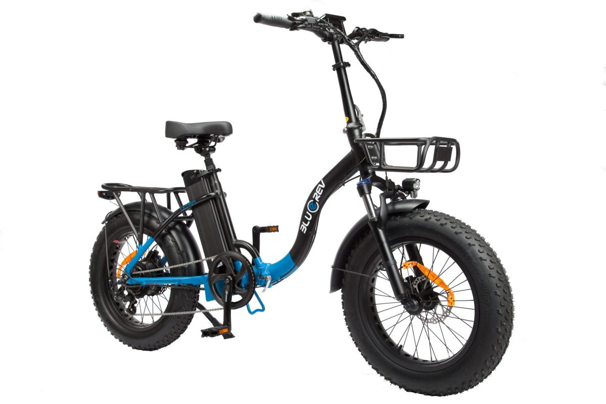 Bluerev Ultra Low-Step Folding Fat Tire E-Bike -Street Rides