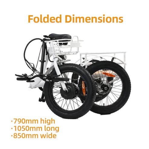 Side profile of the EUNORAU New-Trike folding tricycle
