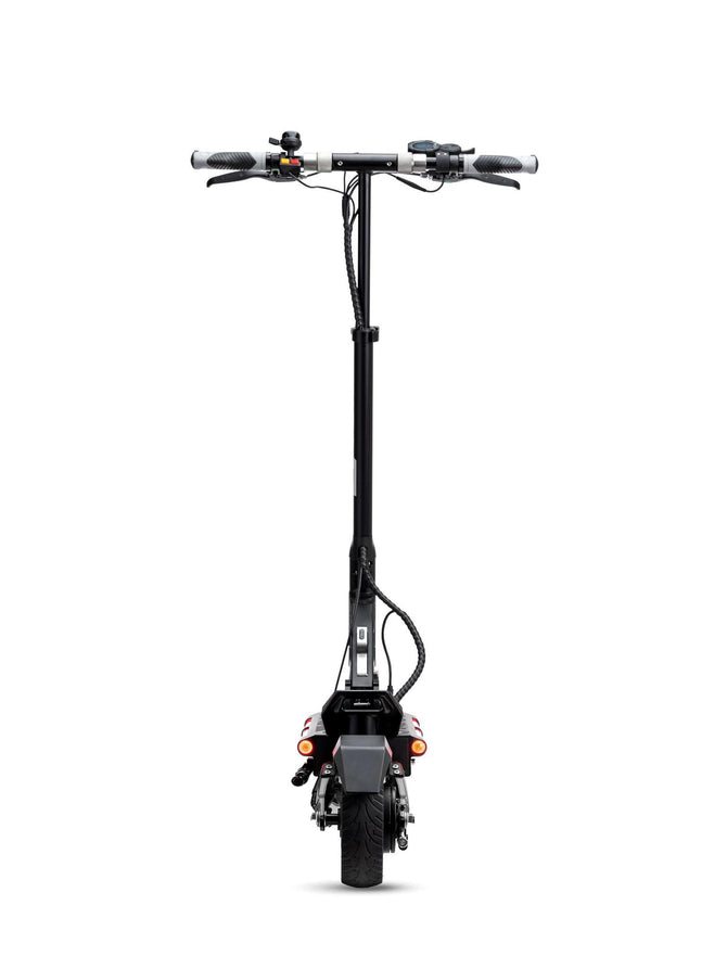 Evolv Terra electric scooter rear three-quarter view